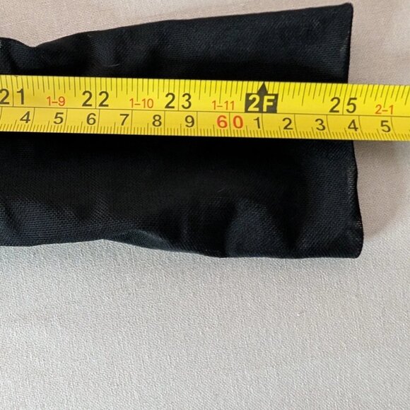 Black Sheer Mesh Maxi Dress Whimsigoth Mermaid Puddle Hem Mock Neck Gown M 6 - Picture 11 of 11